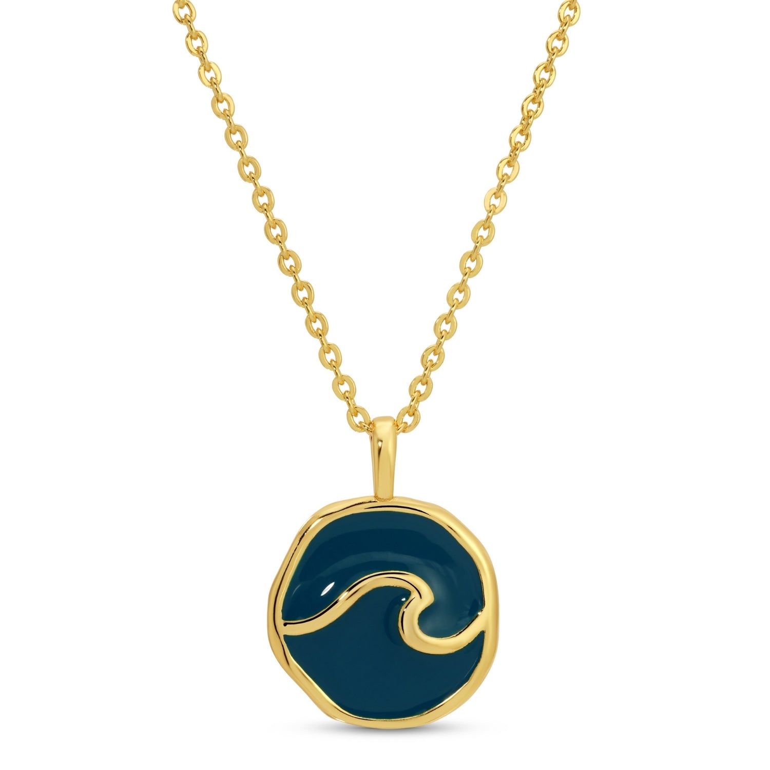 Tiny Wave Pendant Necklace - Splendid Iris