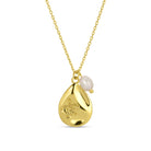 Turtle Accented Pendant with Pearl Charm - Splendid Iris