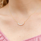 Baguette Curve Pendant Neckace - Splendid Iris