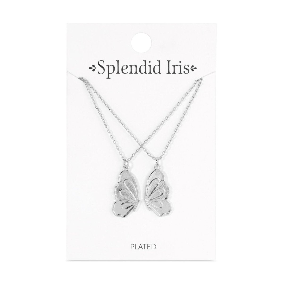 BFF Necklaces - Pair of Butterfly Halves Friendship Necklaces - Splendid Iris