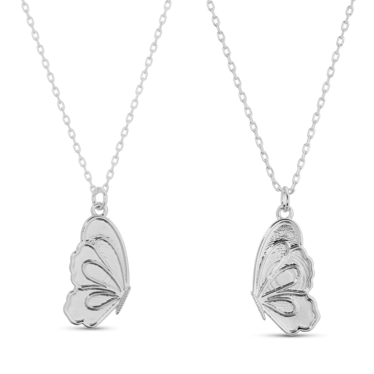 BFF Necklaces - Pair of Butterfly Halves Friendship Necklaces - Splendid Iris