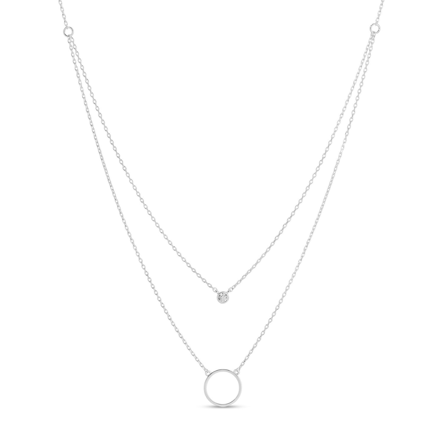 Double Appeal Circle & CZ Necklace - Splendid Iris