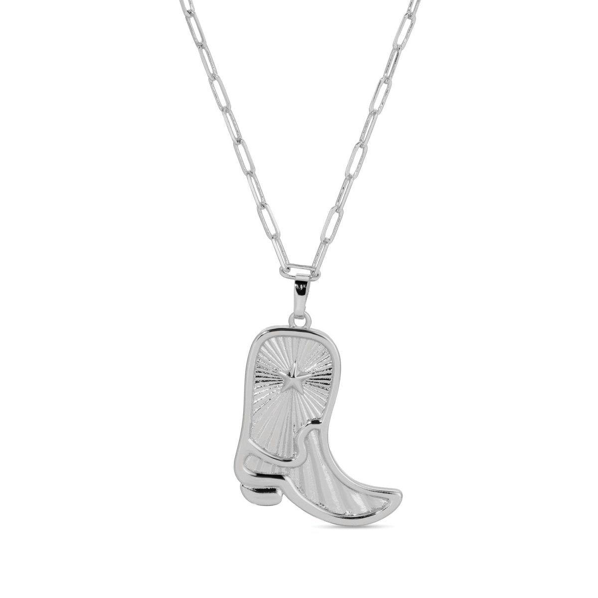 Feeling Country Cowgirl Boot Pendant Necklace - Splendid Iris