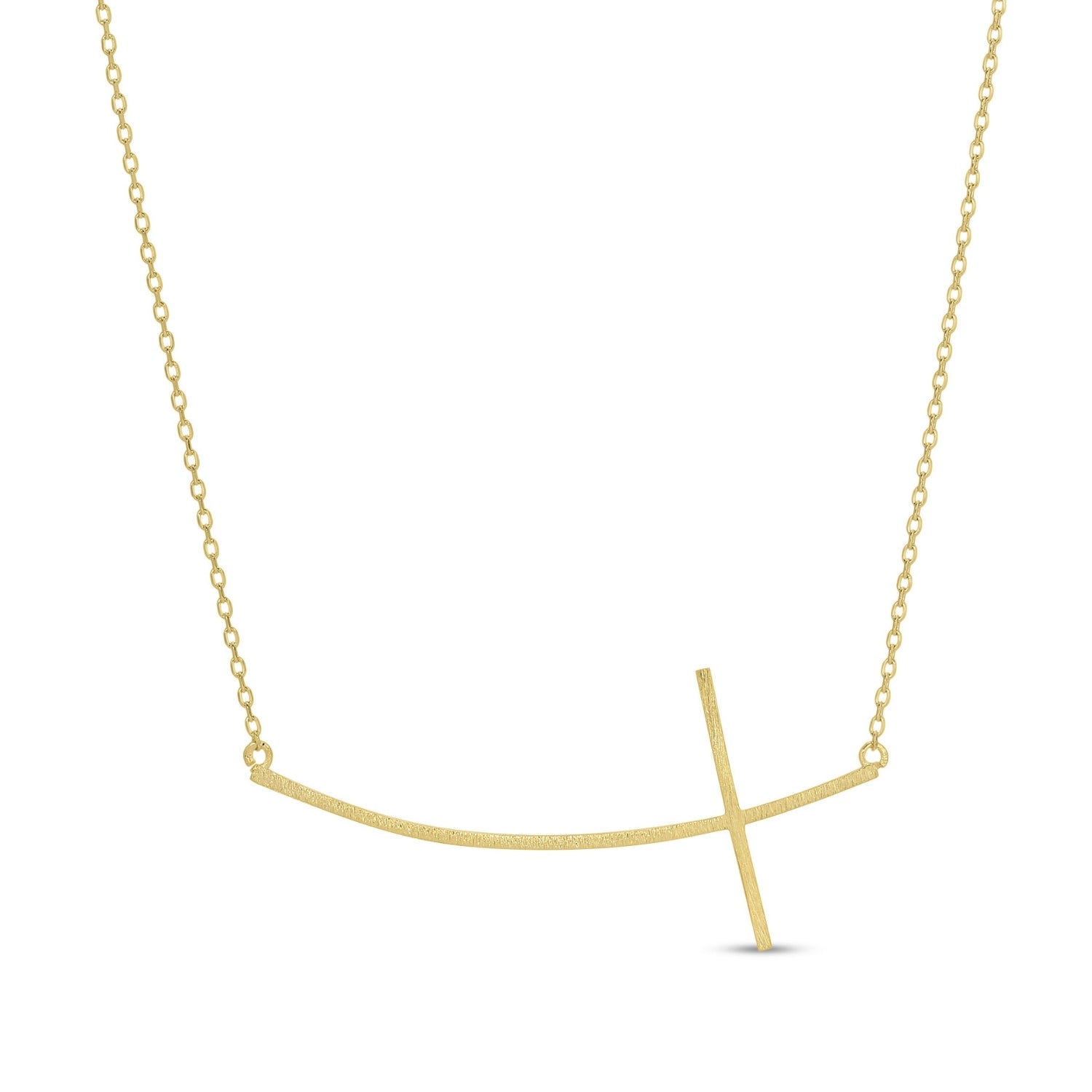 Large Brushed Side Cross Necklace - Splendid Iris