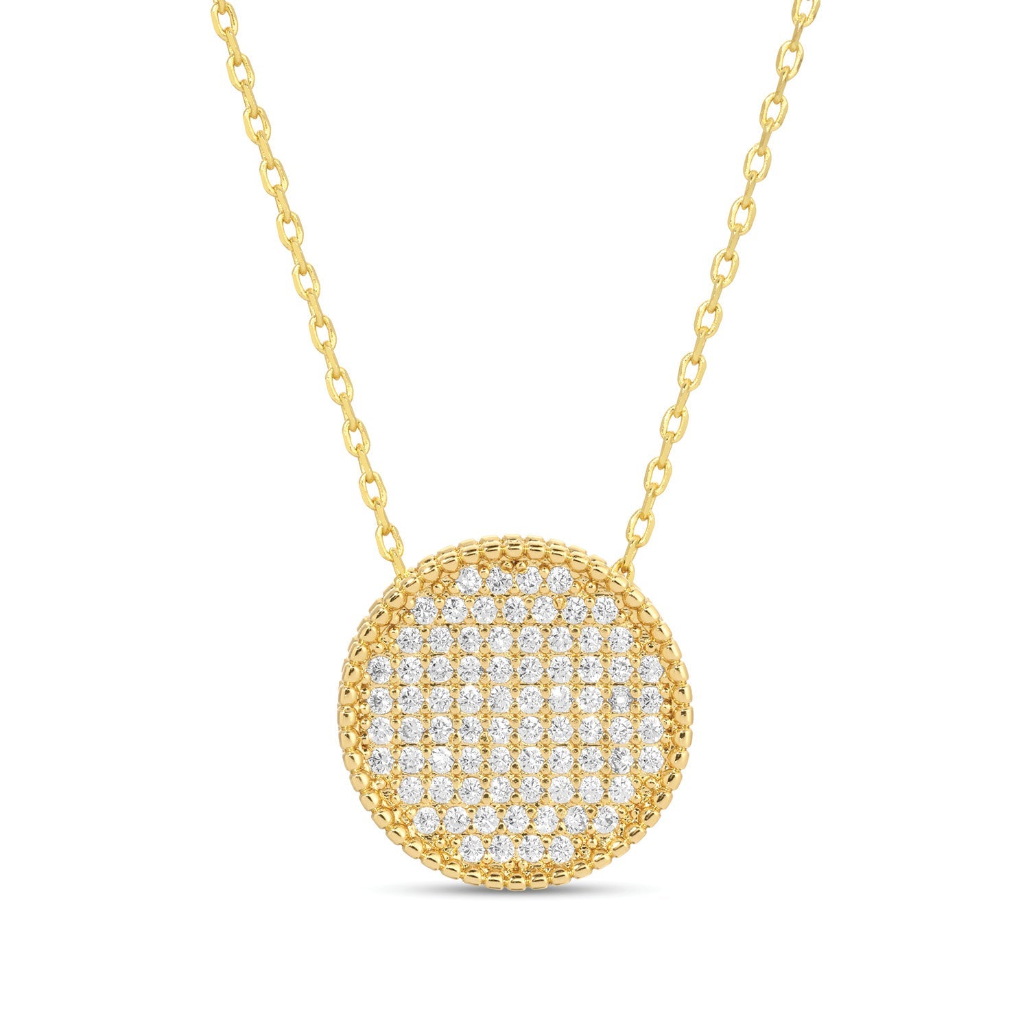 Pave Round Necklace - Splendid Iris