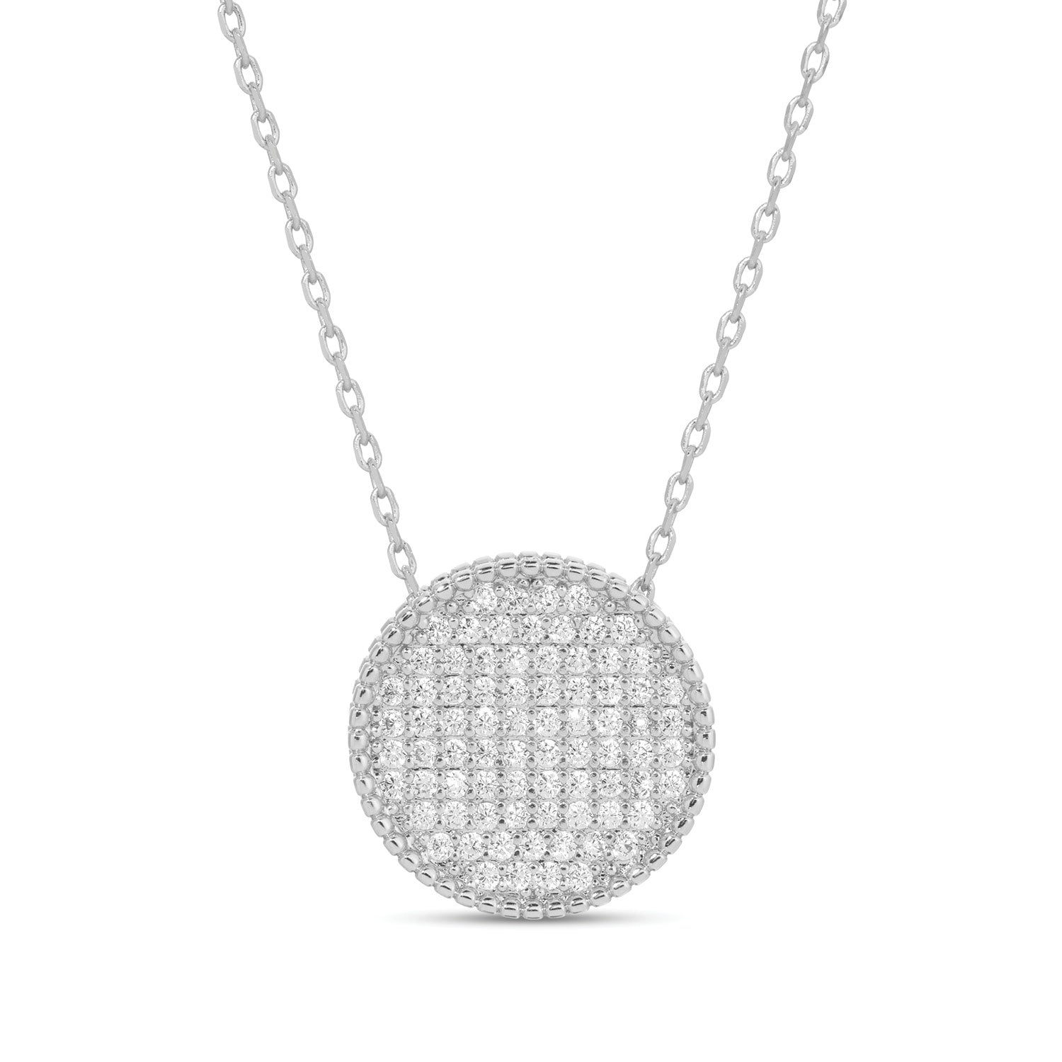 Pave Round Necklace - Splendid Iris