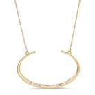 Statement Crescent Pendant Necklace - Splendid Iris