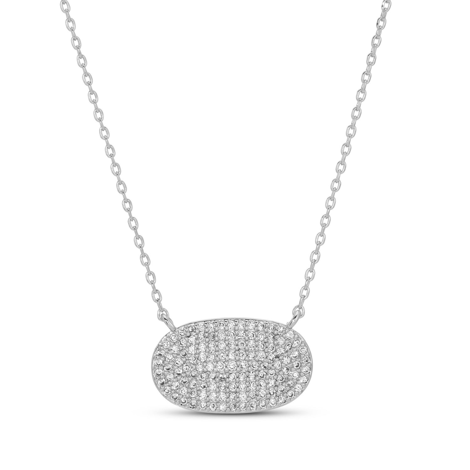 Unity Pave Oval Pendant Necklace - Splendid Iris