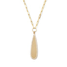 Teardrop Pave Pendant Paperclip Chain Necklace - Splendid Iris