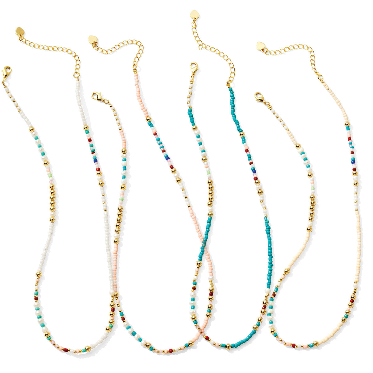 Pearl Accented Seed Bead Necklace - Splendid Iris