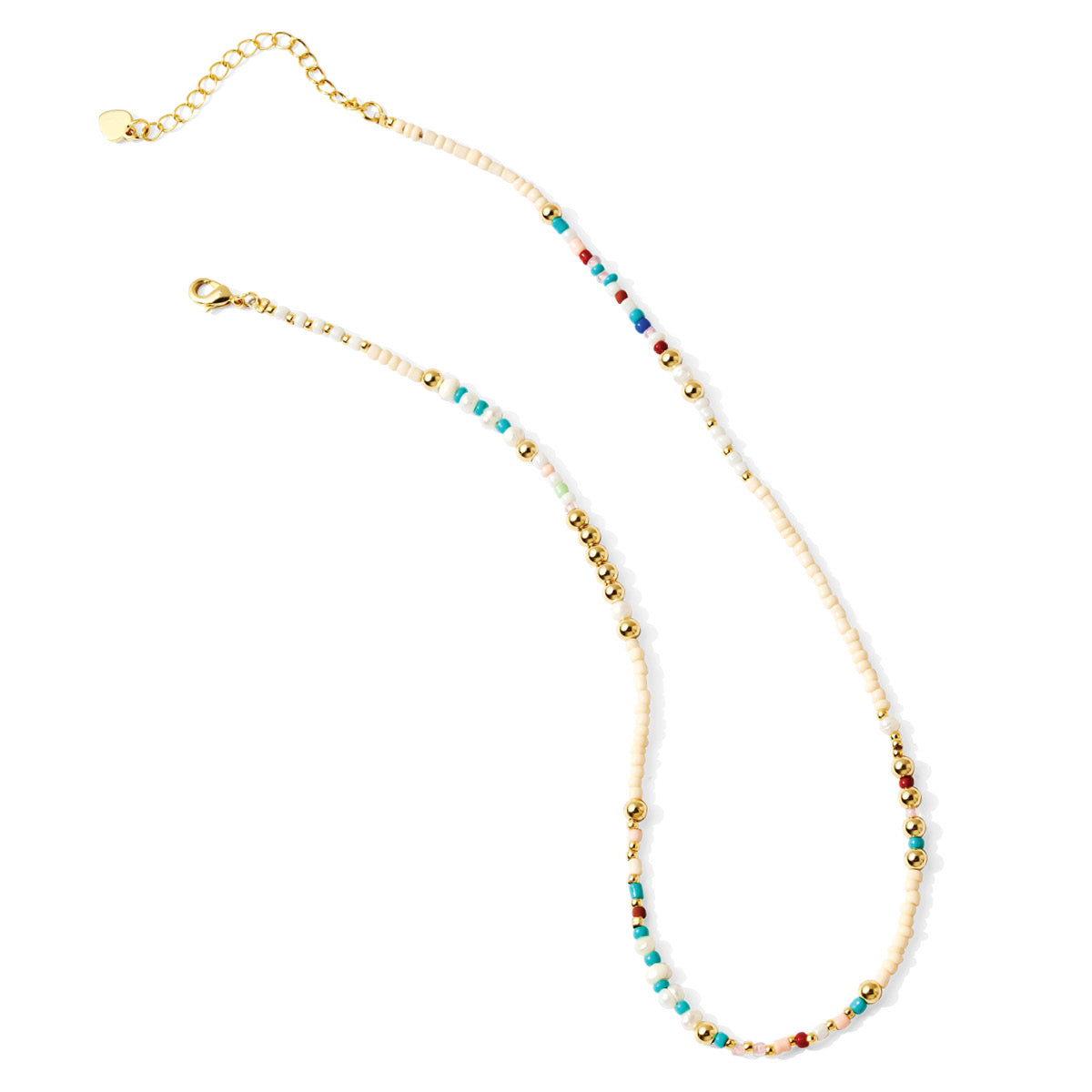 Pearl Accented Seed Bead Necklace - Splendid Iris