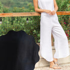 Linen Side Slit Pant - Splendid Iris