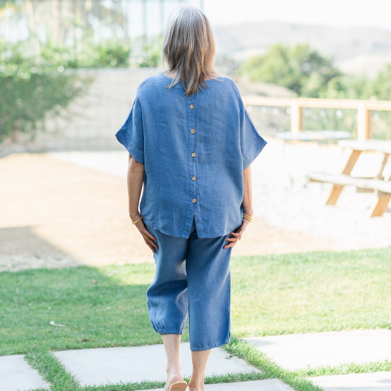 Linen Capris - Splendid Iris