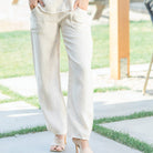 Linen Ruched Pocket Pants - Splendid Iris