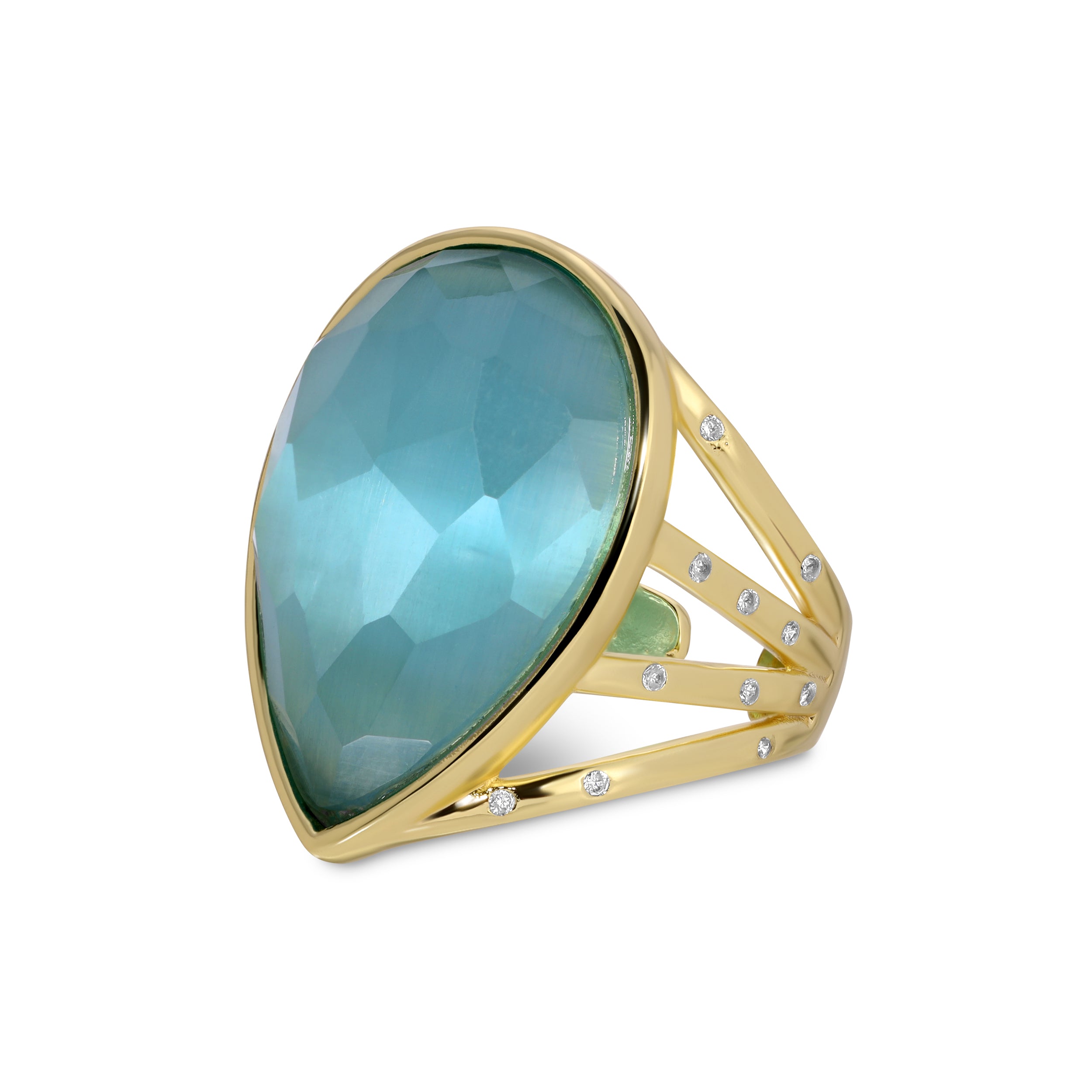 Boss Babe Stone Teardrop Ring - Splendid Iris