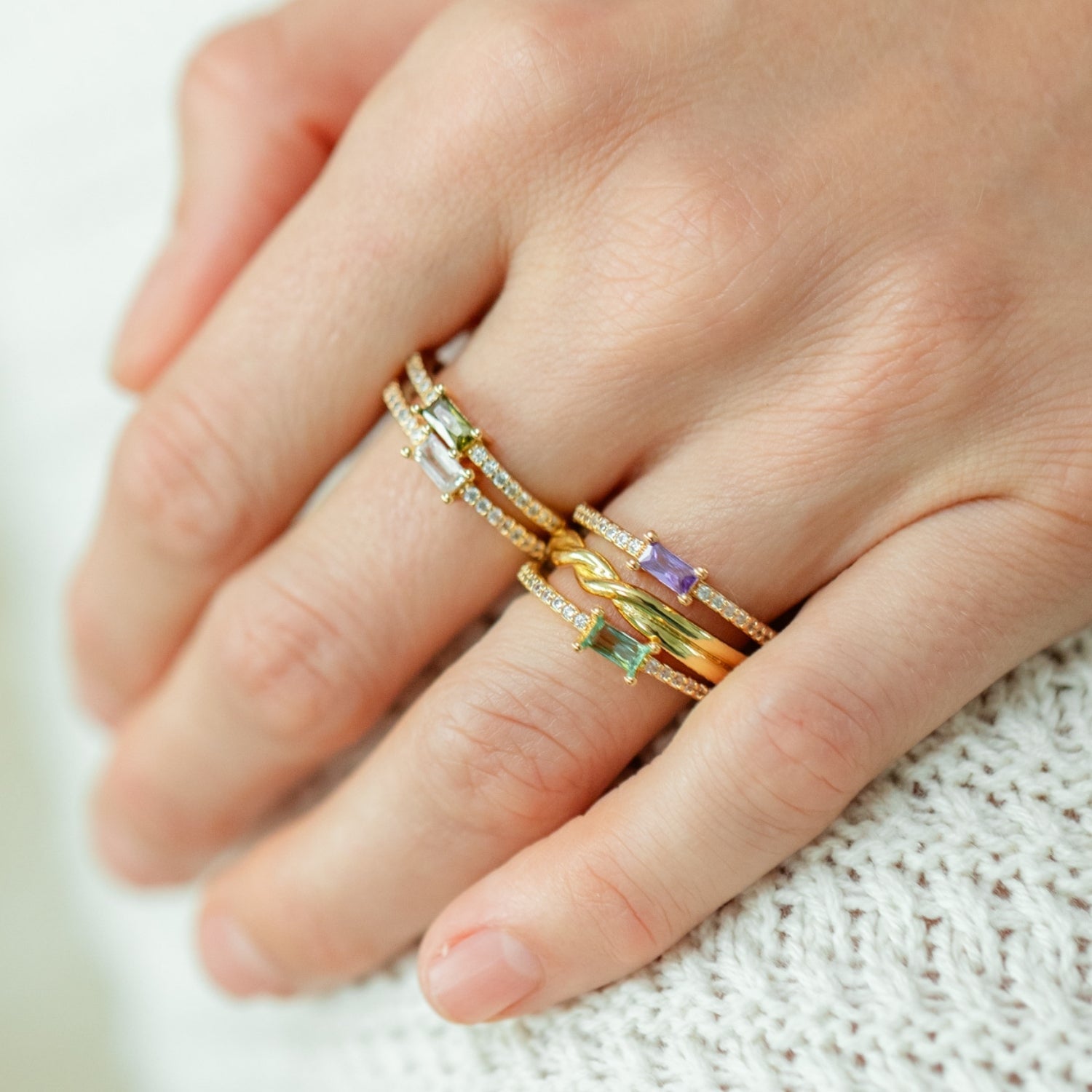 Just a Touch of Color Pave Adjustable Ring - Splendid Iris