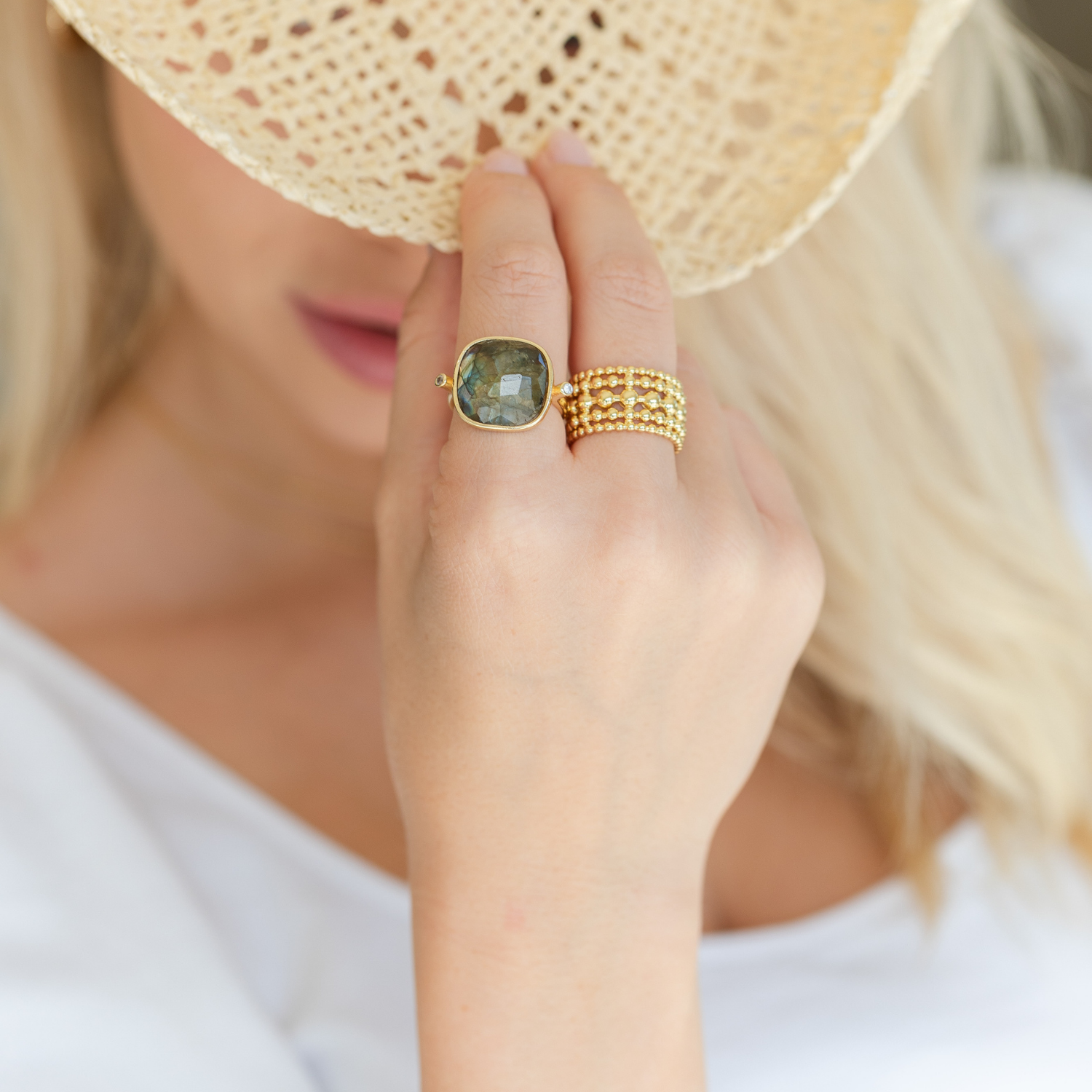 Ms. Reliability, Square Stone Ring - Splendid Iris