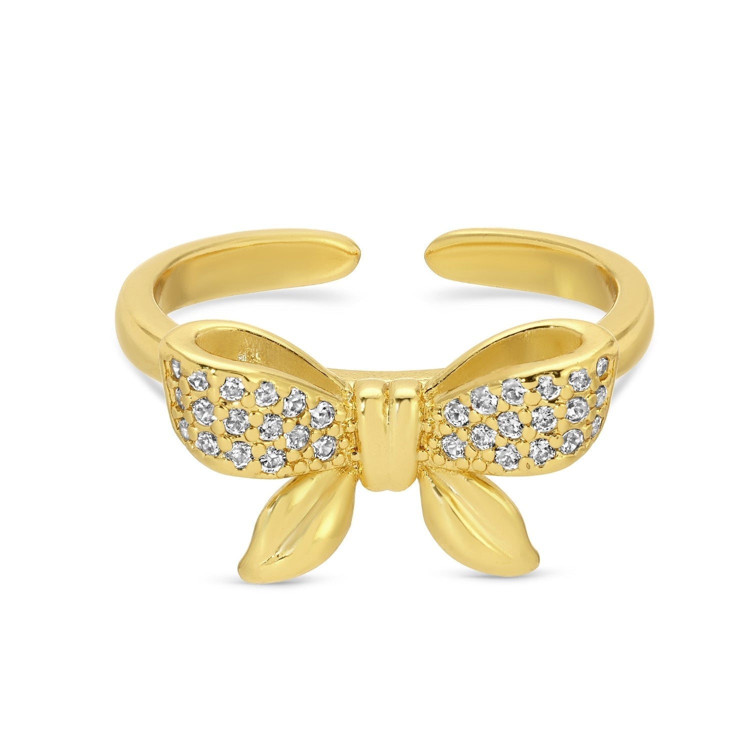 Adjustable Pave Bow Ring - Splendid Iris