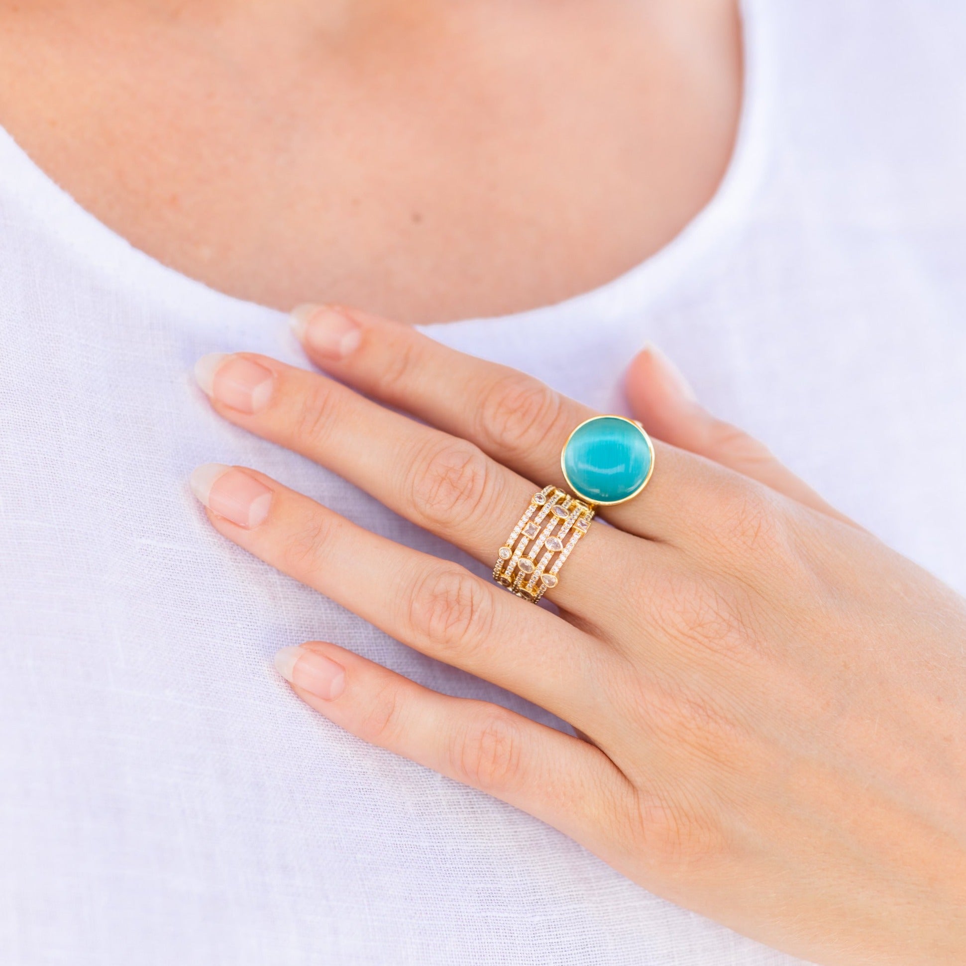 All that Shimmers, Pave Statement Ring - Splendid Iris