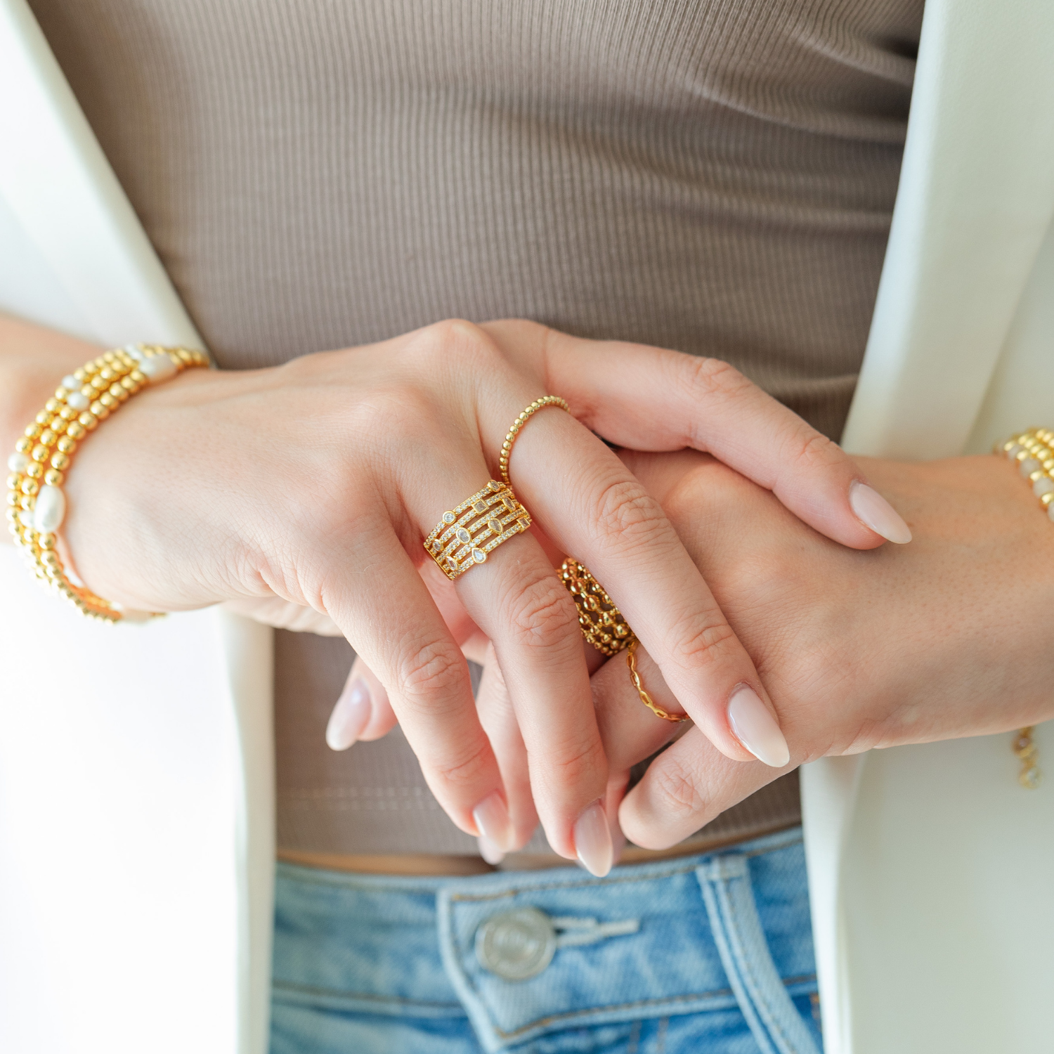 Super Delicate Adjustable Dot Ring - Splendid Iris