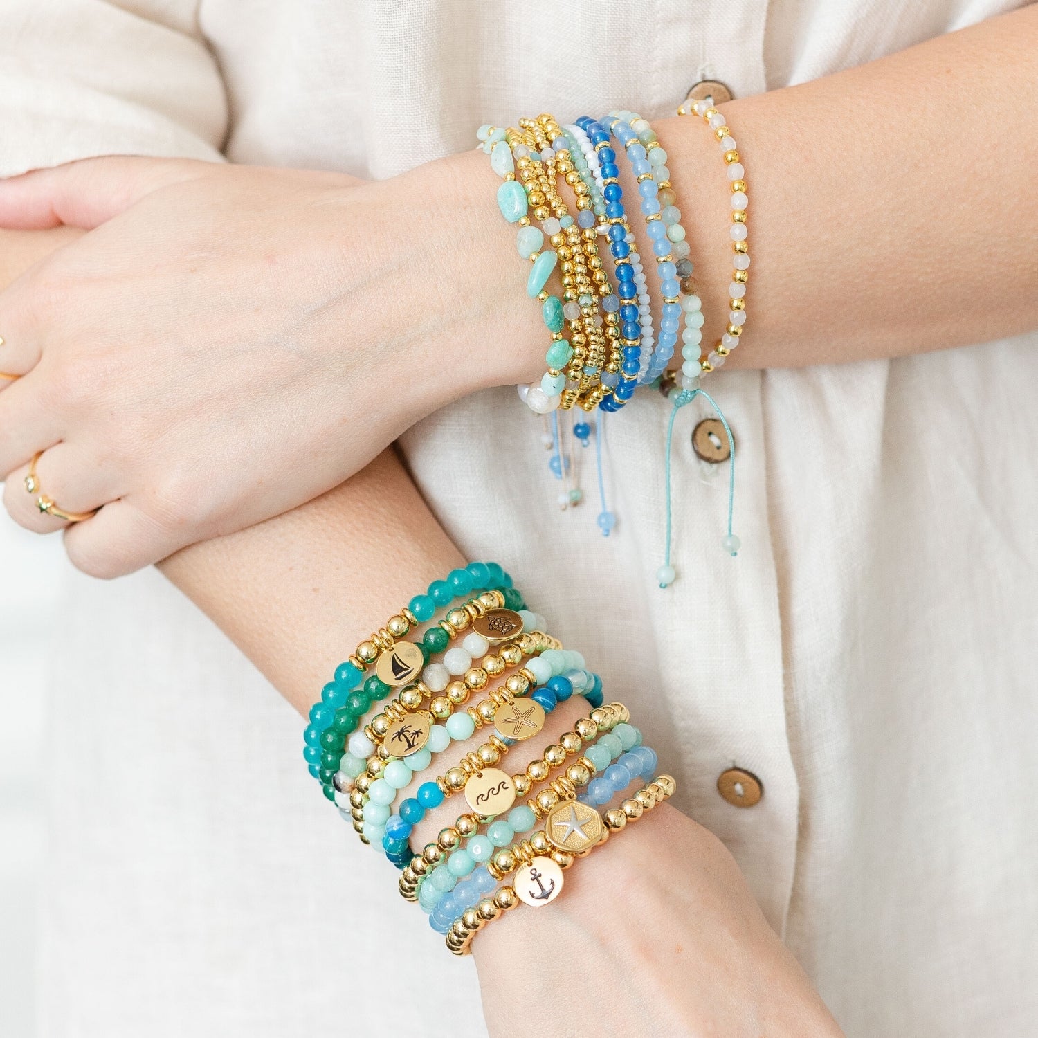 Anchor Stone Stretch Bracelet - Splendid Iris