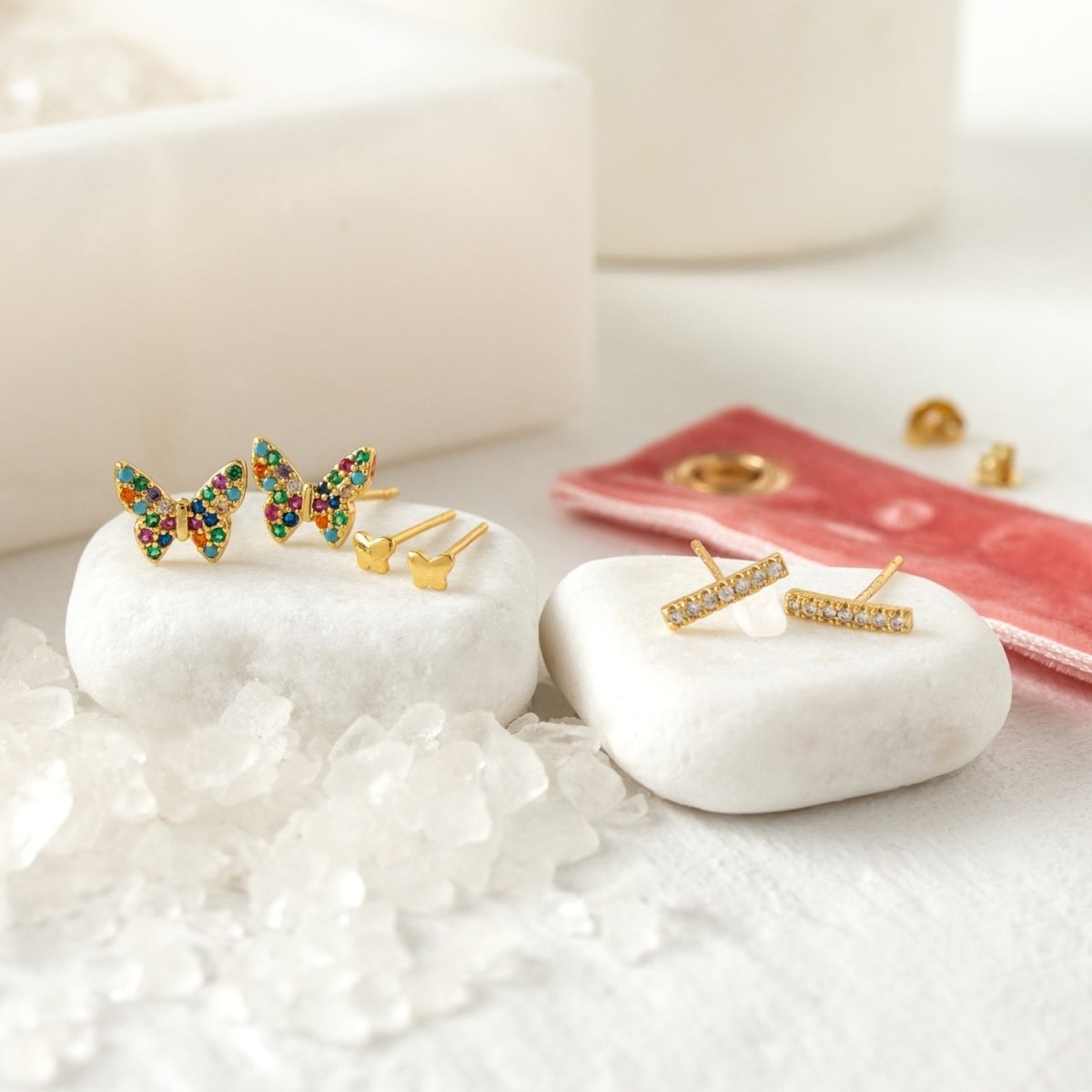 Butterfly Velvet Stud Gift Set - Splendid Iris