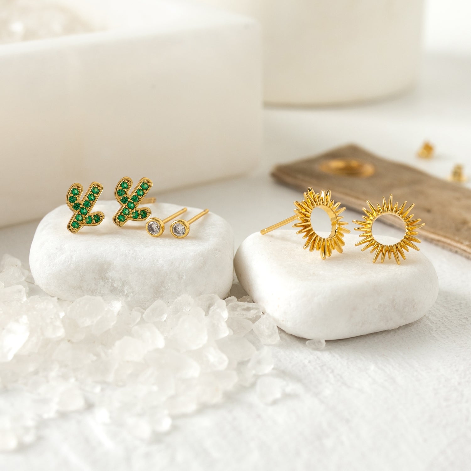 Cactus Velvet Stud Gift Set - Splendid Iris