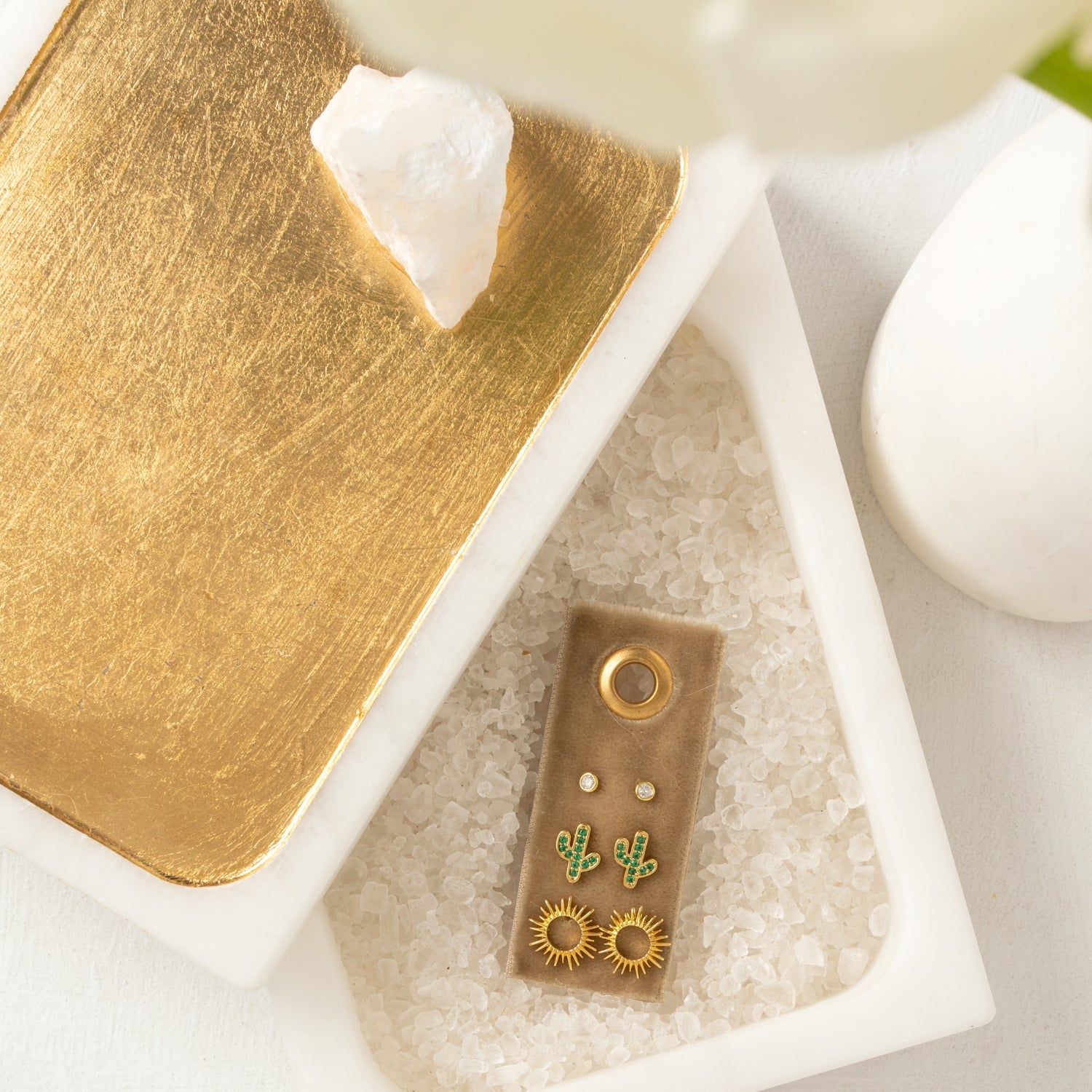 Cactus Velvet Stud Gift Set - Splendid Iris