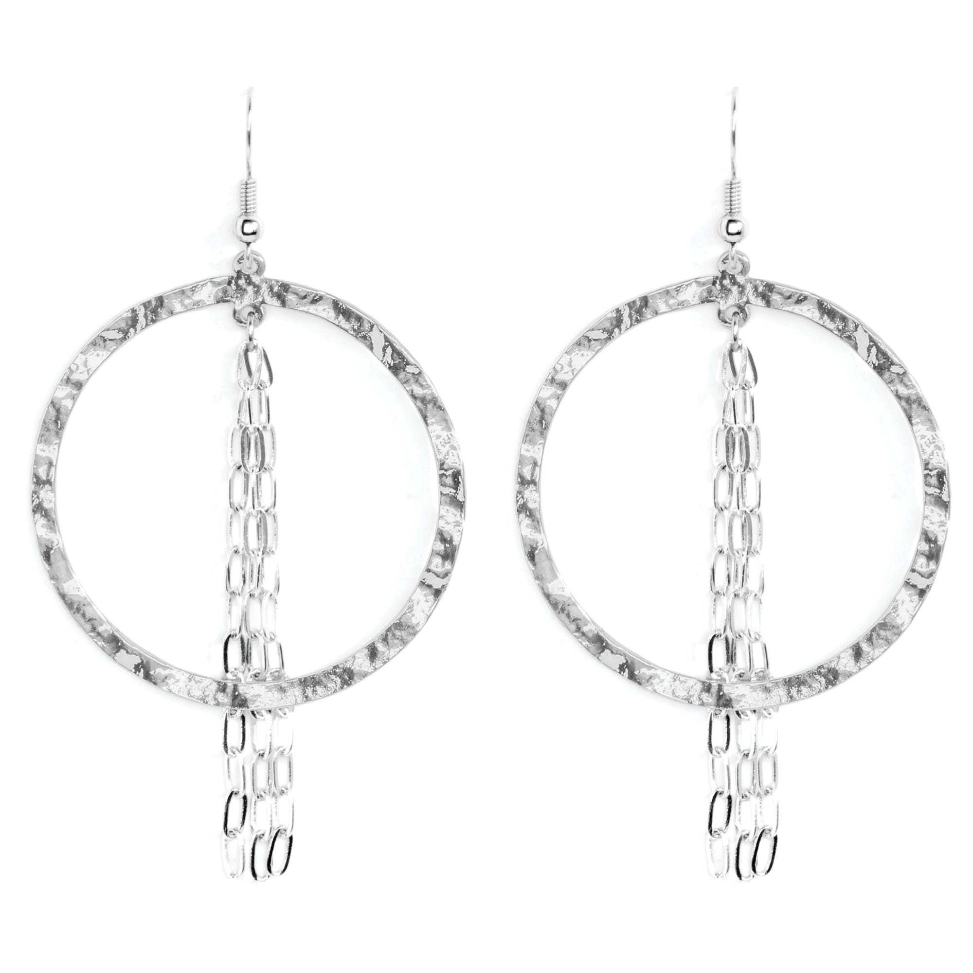 Gilded Earrings with Link Chain Accent - Splendid Iris