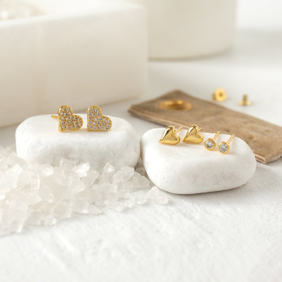 Heart Velvet Stud Gift Set - Splendid Iris