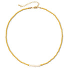 Pearl Accented Beaded Necklace - Splendid Iris