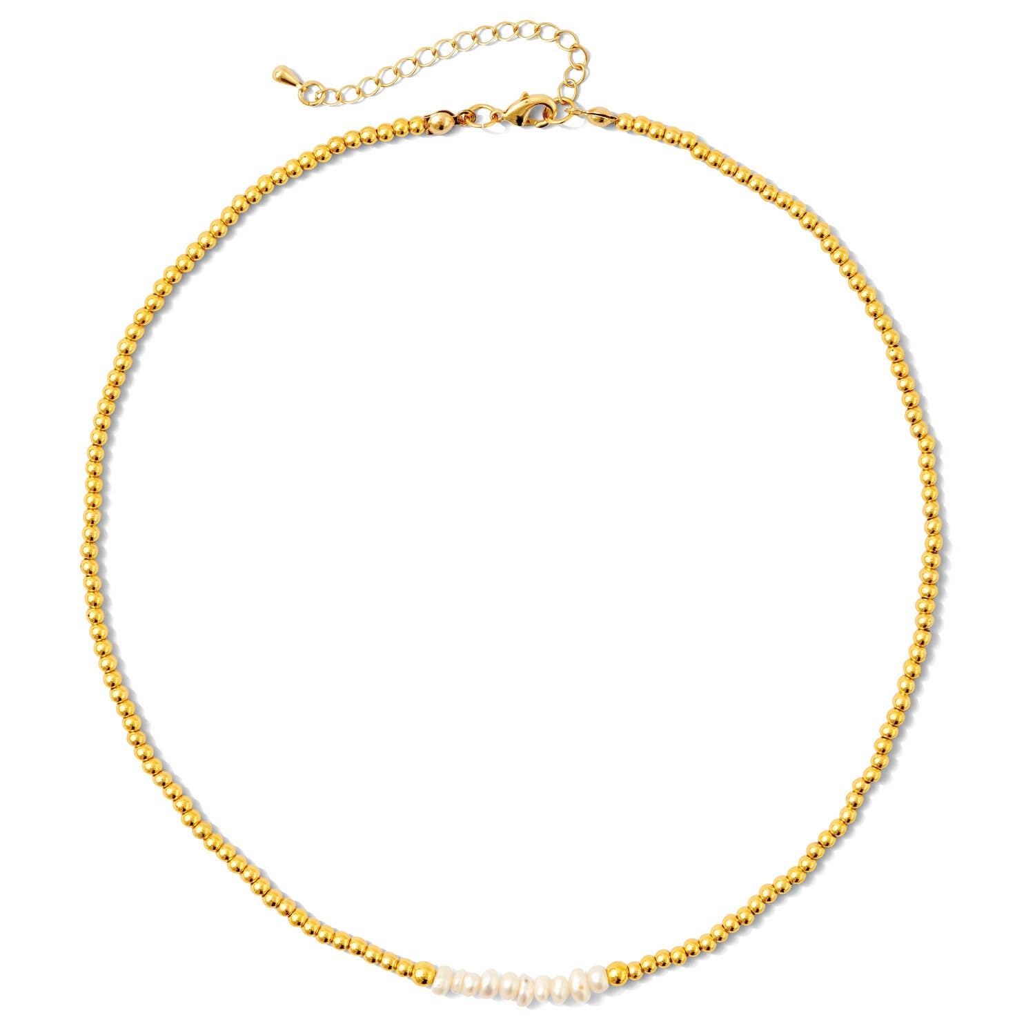 Pearl Accented Beaded Necklace - Splendid Iris