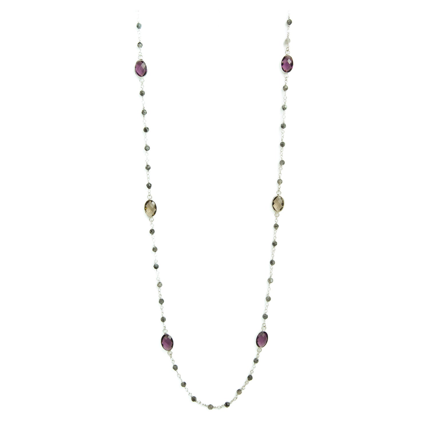 Long Stone and Crystal Necklace - Splendid Iris