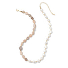 Pearl & Stone Statement Necklace - Splendid Iris