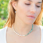 Pearl & Stone Statement Necklace - Splendid Iris