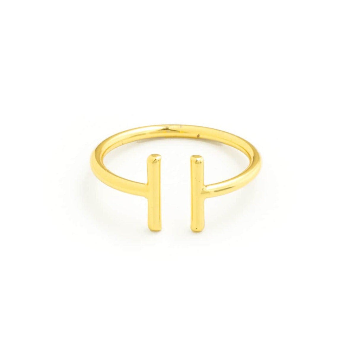 Simple Double Bar Adjustable Ring - Splendid Iris