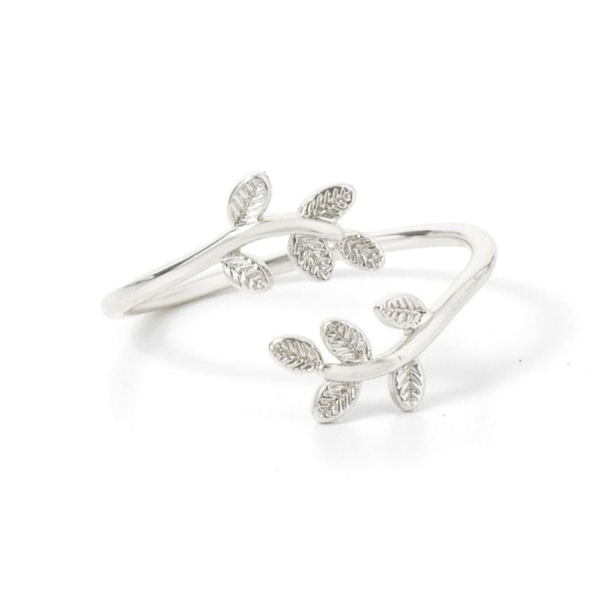 Adjustable Delicate Leaf Ring - Splendid Iris