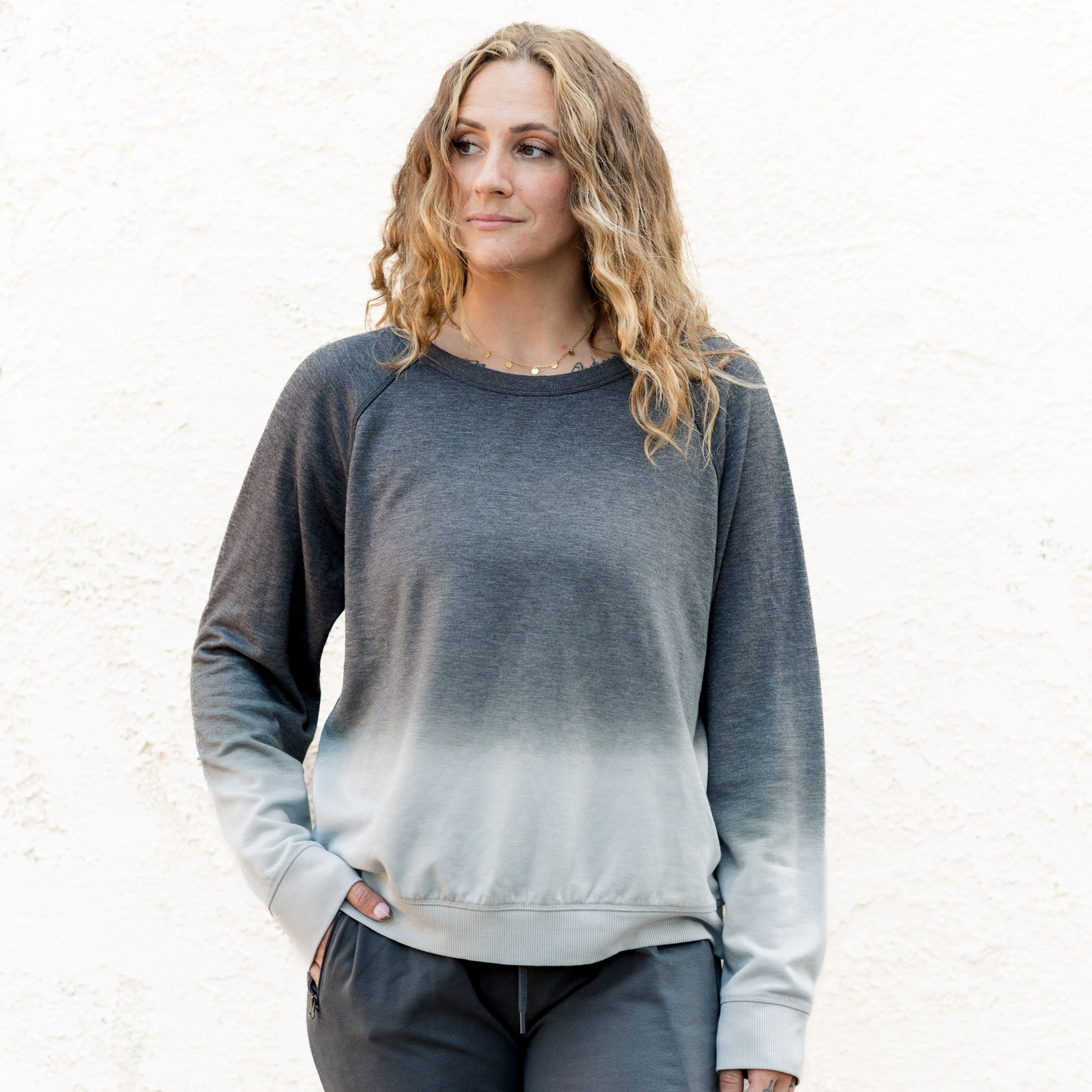 Carly Ombre Sweatshirt, Charcoal - Splendid Iris