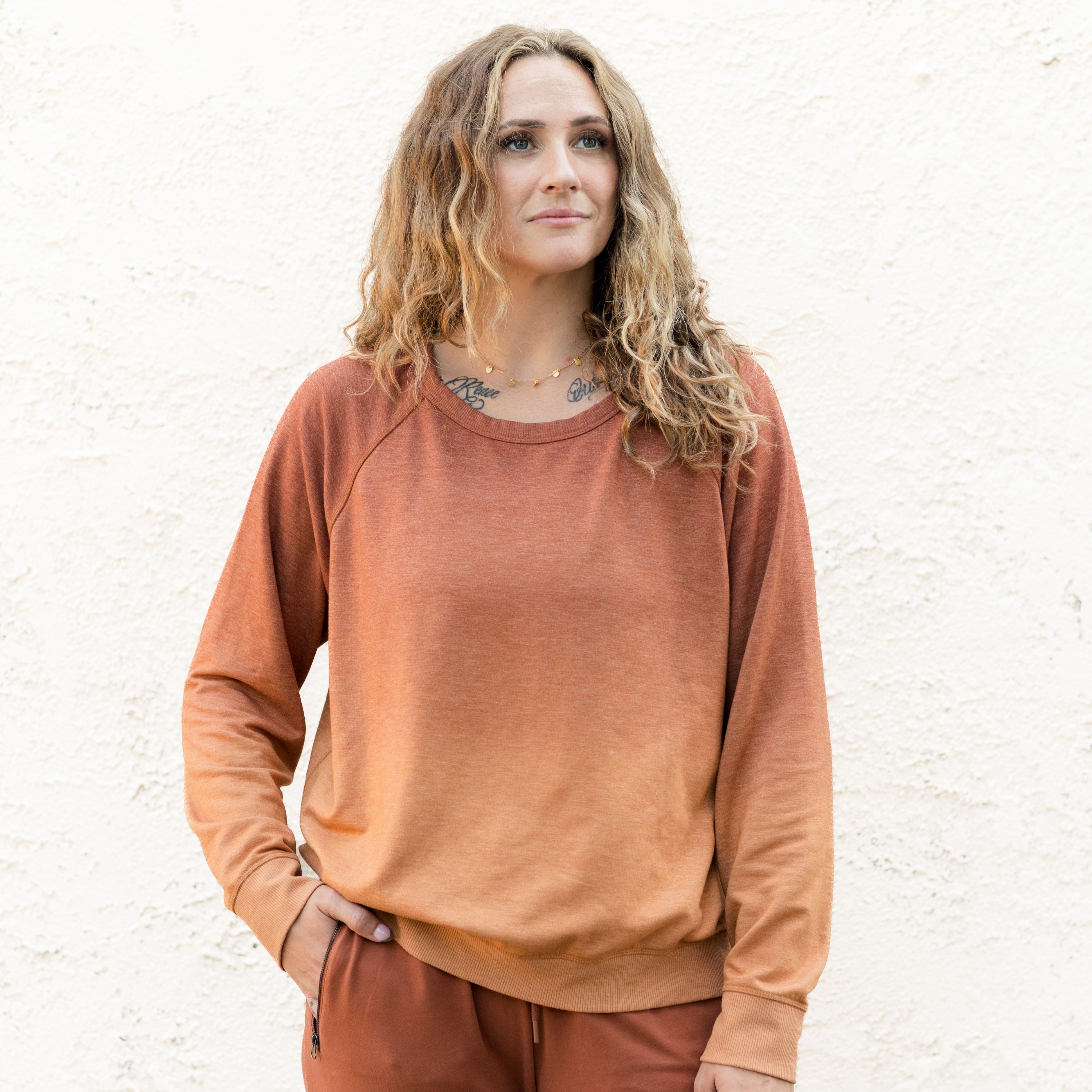 Carly Ombre Sweatshirt, Terra Cotta - Splendid Iris